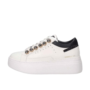 SCARPE DONNA EMANUÉLLE VEE SNEAKER BICE PELLE WHITE BLACK 442P70111P003CBWHITEBLACK