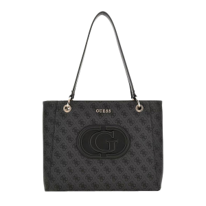 BORSE GUESS DONNA A SPALLA SHOPPER ECO MIETTA 4G LOGO COAL BLACK HWESG951325