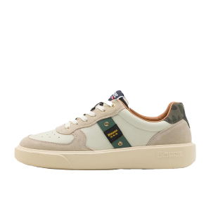 SCARPE BLAUER UOMO SNEAKER BUCK IN PELLE E CAMOSCIO CREAM MILITARY F4BUCK02LES